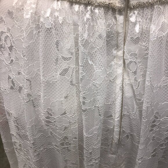 BOHO Vintage Sample Lace Aline Wedding Dress, V-Neck POCKETS Ruffle Cap Sleeves - Picture 14 of 15